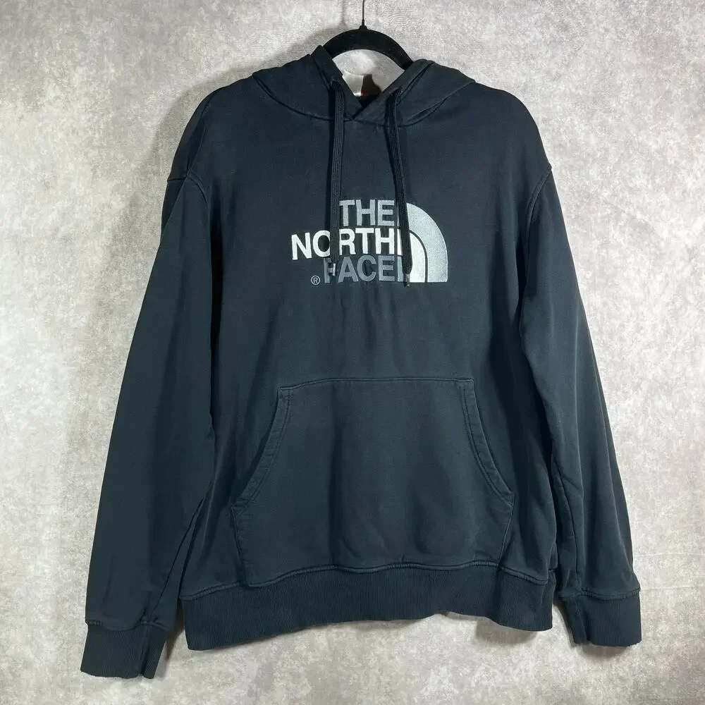 The North Face Hoodie Sweatshirt Mens Size XL Black Logo Print‎ Pullover Outdoor